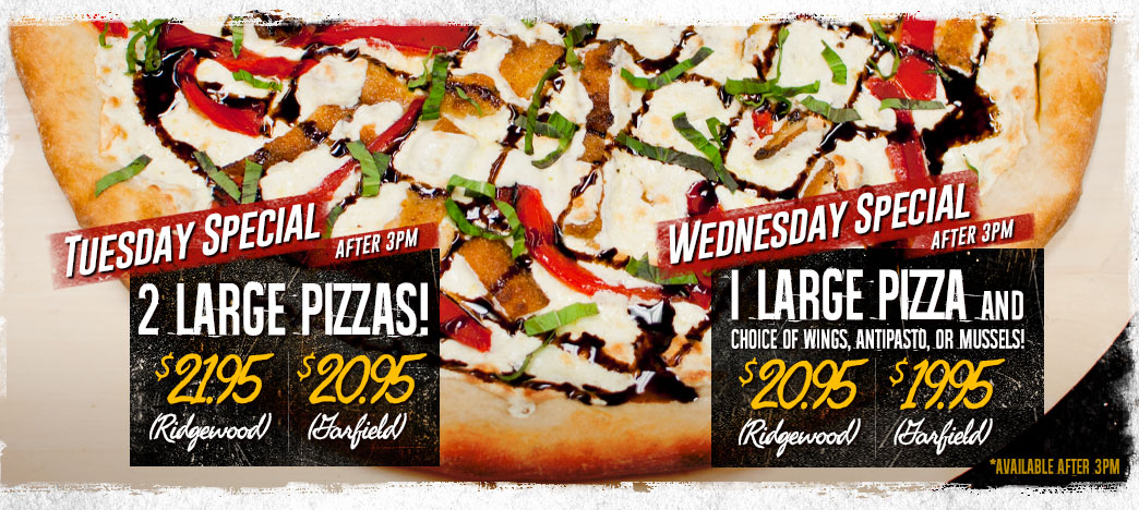 Tuesday Wednesday Night Pizza Specials